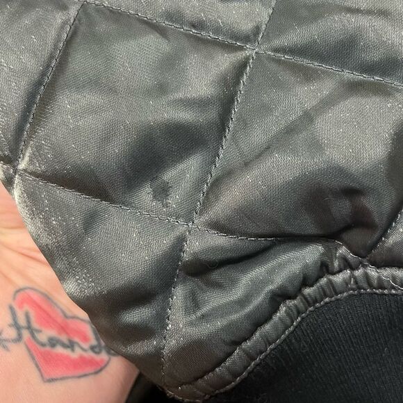 Polo Ralph Lauren Performance Metallic Quilted Bomber Jacket Satin Size L - Picture 12 of 15